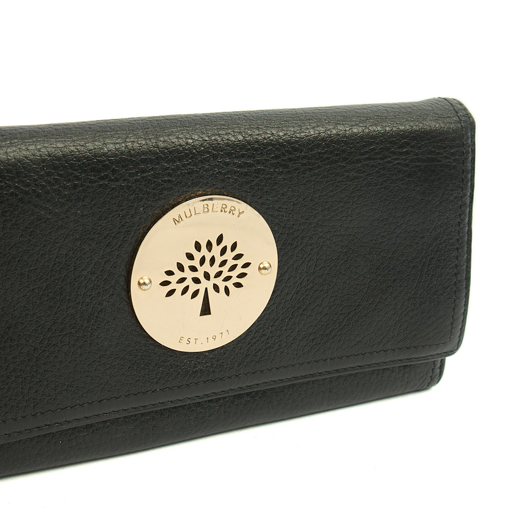 Mulberry Purse Daria Continental Wallet in Black, Leather — Side View