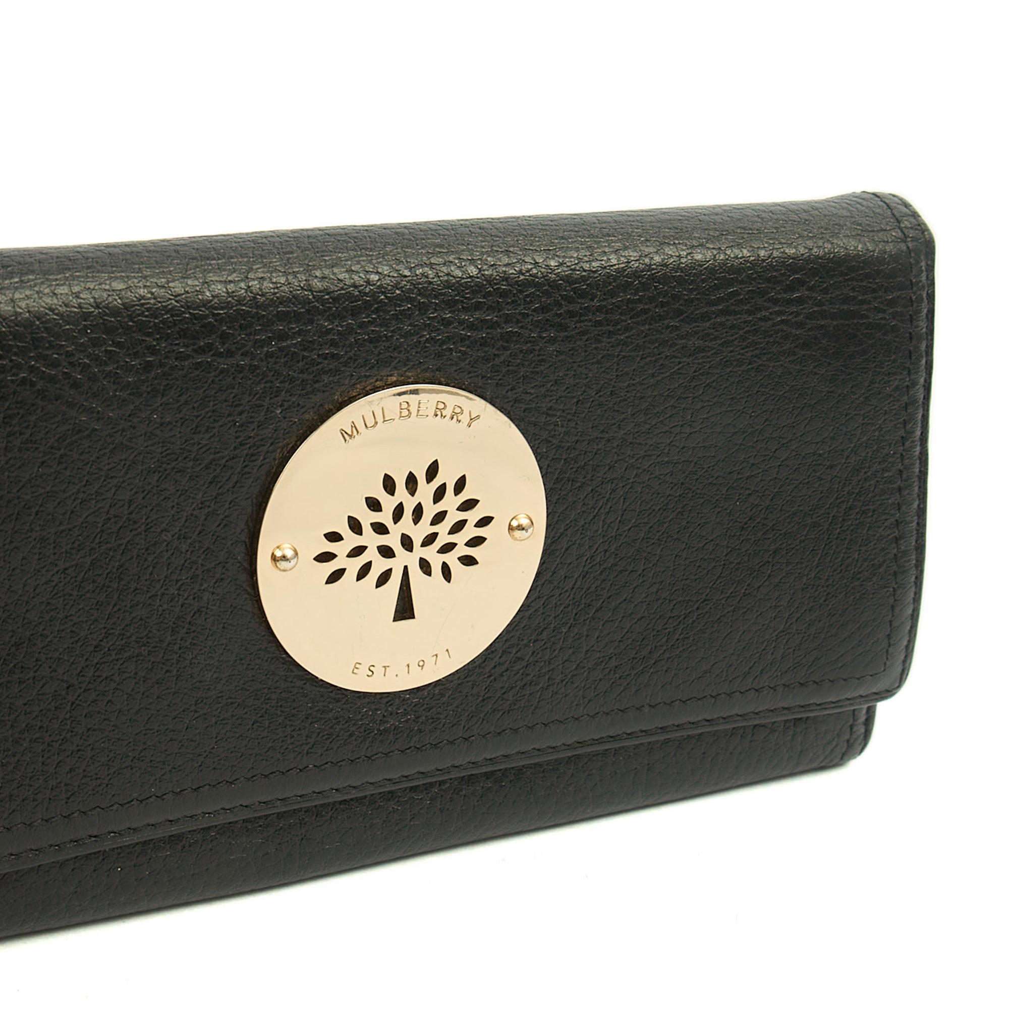 Mulberry Purse Daria Continental Wallet in Black, Leather — Side View