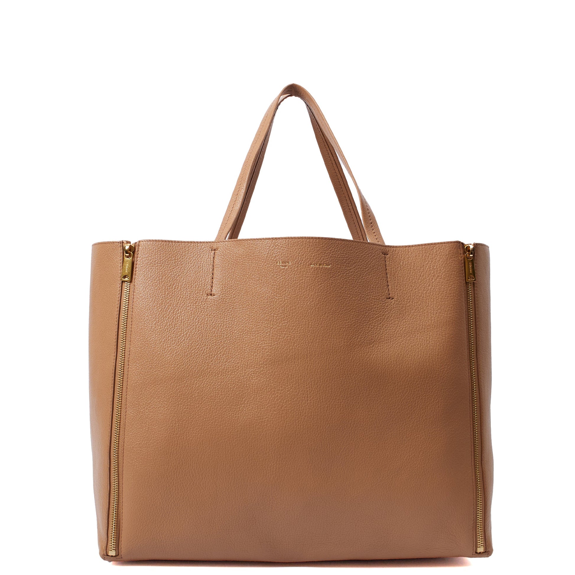 Celine Tote Horizontal Cabas  in Neutral, Leather — Front View