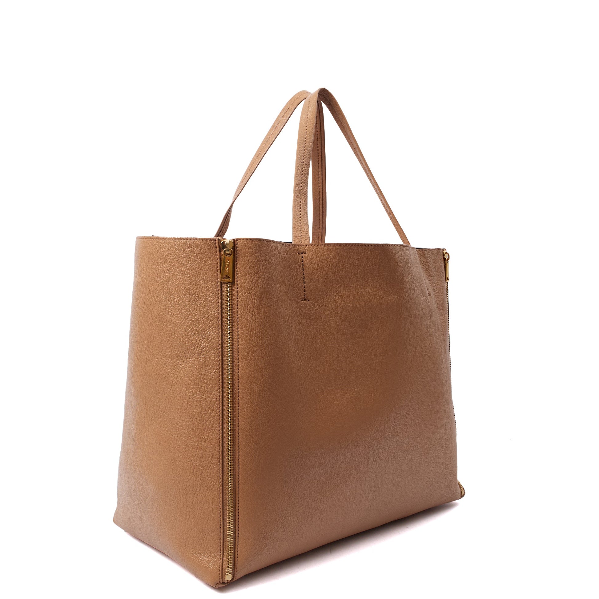 Celine Tote Horizontal Cabas  in Neutral, Leather — Side View