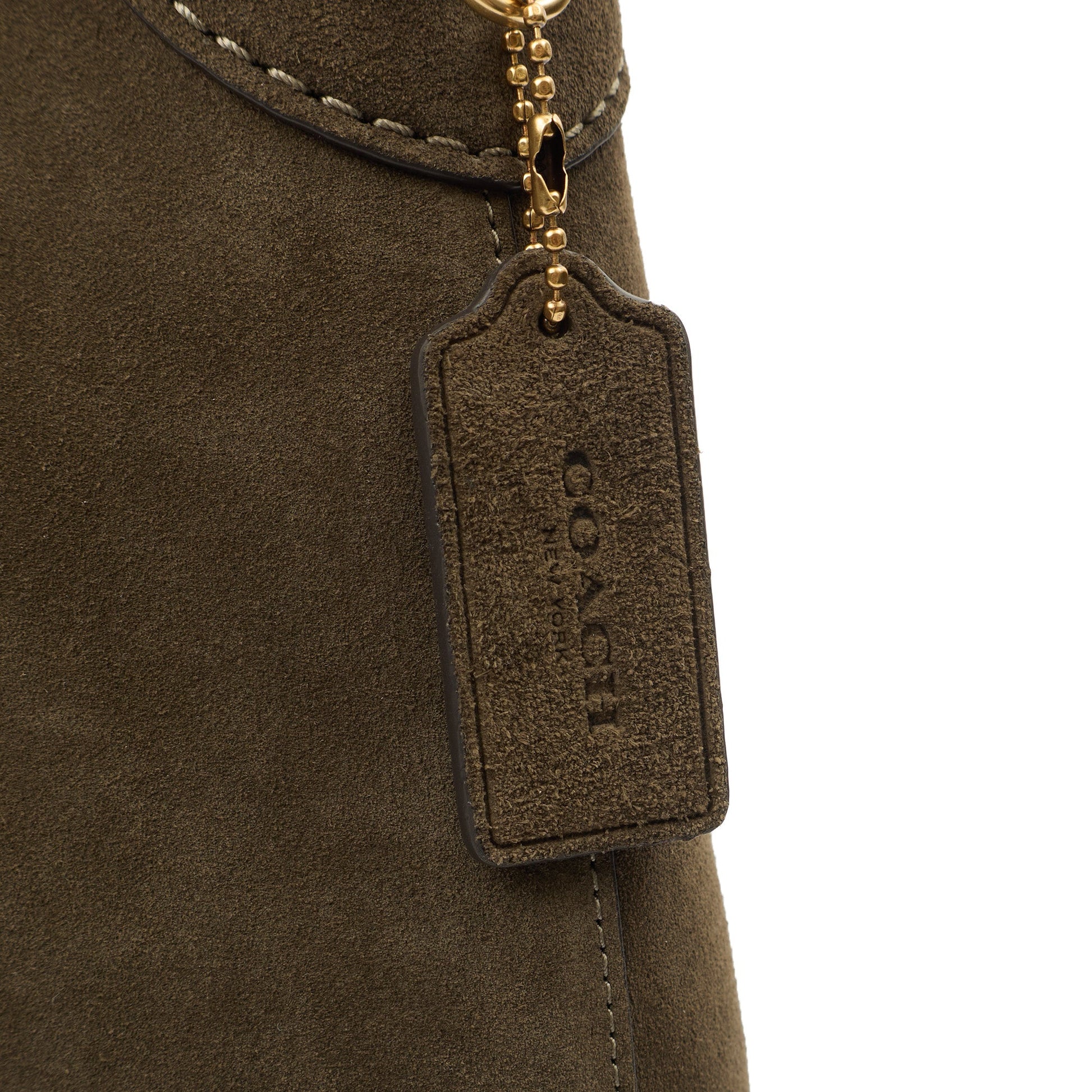 Coach Shoulder Bag Brooklyn Shoulder Bag 28 in Brown, Suede — Lifestyle View