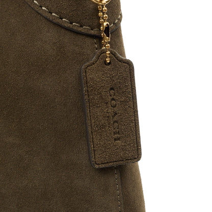 Coach Shoulder Bag Brooklyn Shoulder Bag 28 in Brown, Suede — Lifestyle View