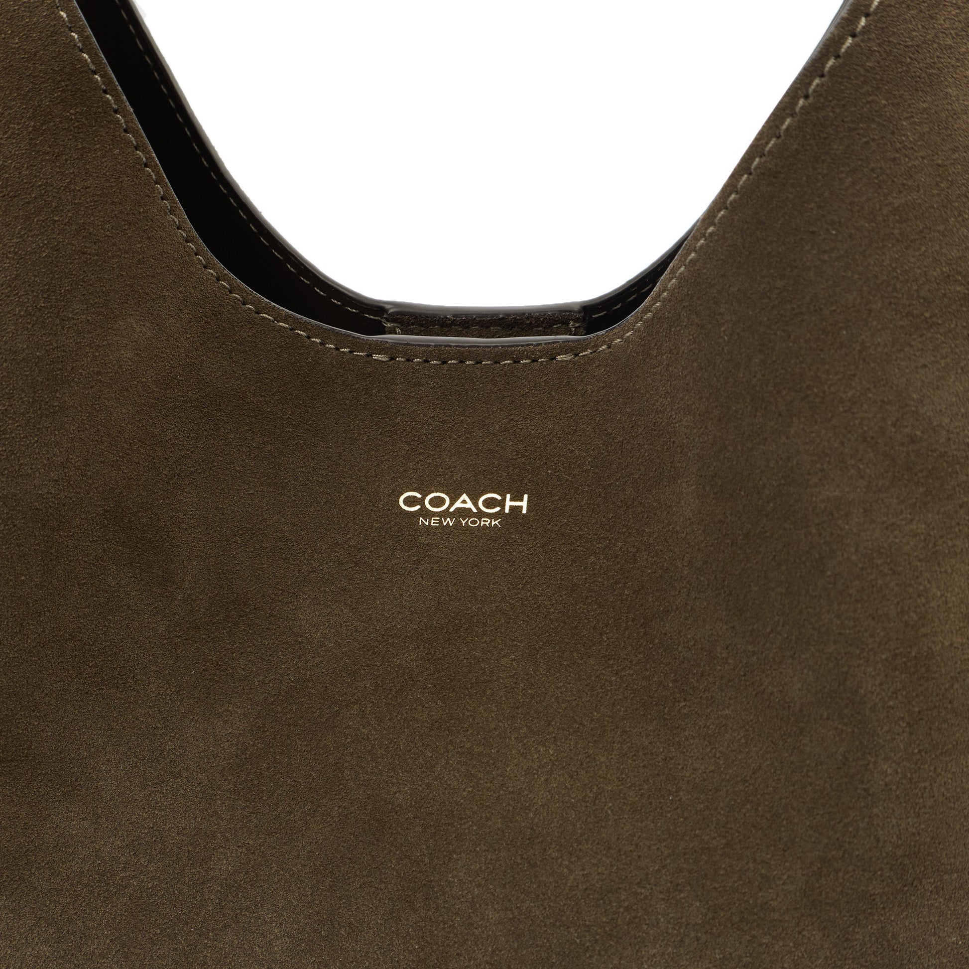 Coach Shoulder Bag Brooklyn Shoulder Bag 28 in Brown, Suede — Detail View