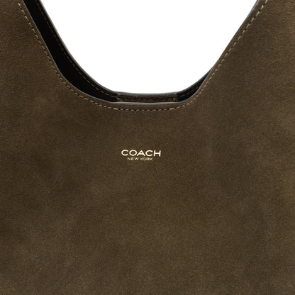 Coach Shoulder Bag Brooklyn Shoulder Bag 28 in Brown, Suede — Detail View