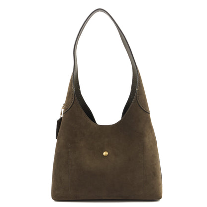 Coach Shoulder Bag Brooklyn Shoulder Bag 28 in Brown, Suede — Back View