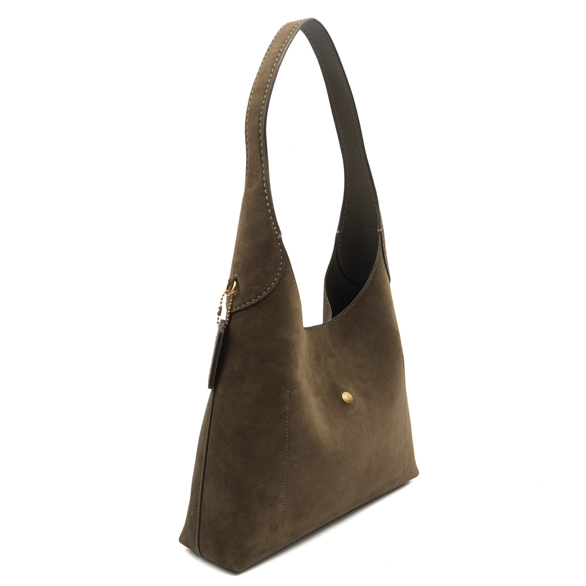 Coach Shoulder Bag Brooklyn Shoulder Bag 28 in Brown, Suede — Side View