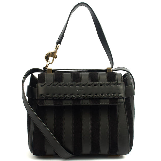 Chloe Backpack Nacha in Black, Leather — Front View