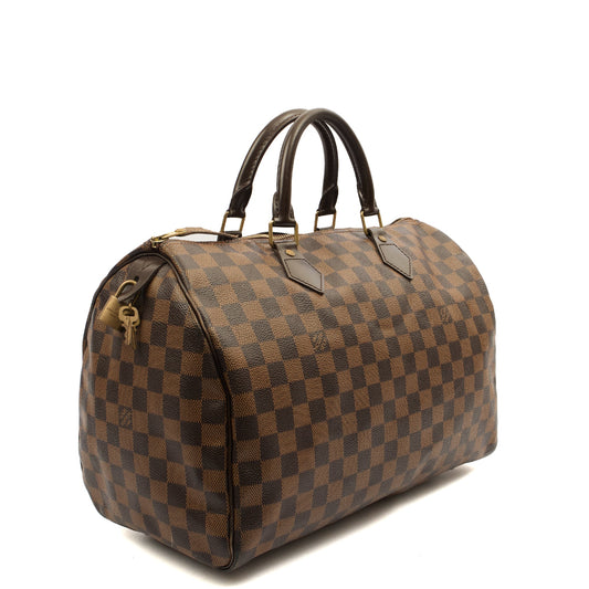 Louis Vuitton Tote Speedy 30 in Damier Ebene, Canvas — Side View