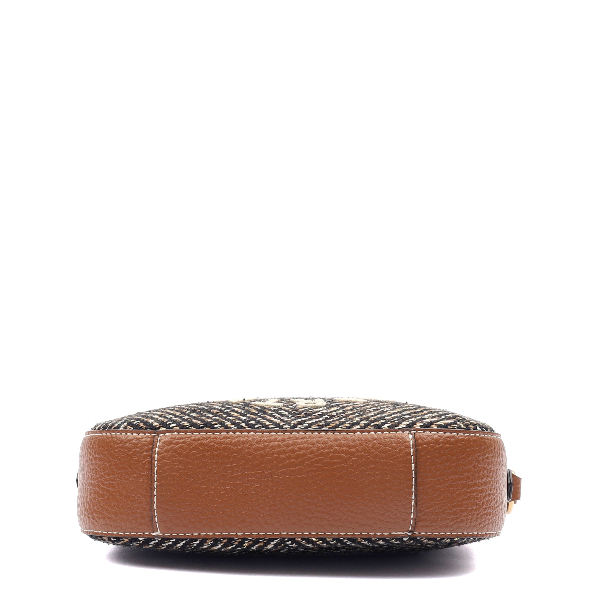 Stella McCartney Cross Body Logo Crossbody in Brown, Fabric — Top View