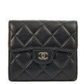 Chanel Wallet Flap Wallet in Black, Lambskin Leather — Front View