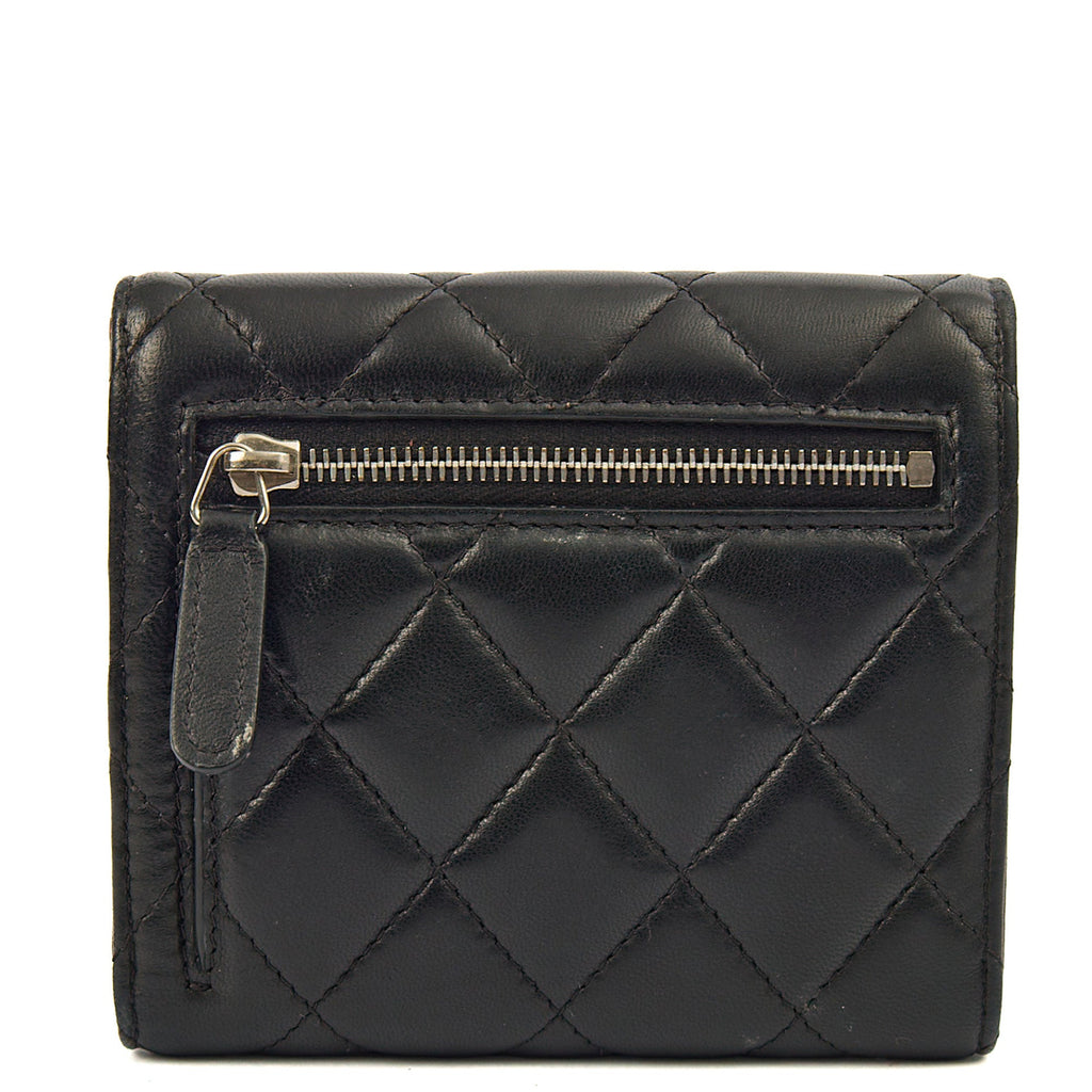 Chanel Wallet Flap Wallet in Black, Lambskin Leather — Top View