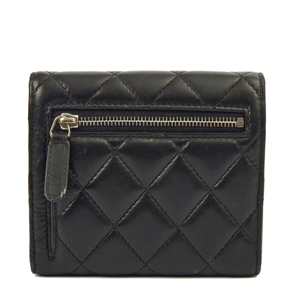 Chanel Wallet Flap Wallet in Black, Lambskin Leather — Top View