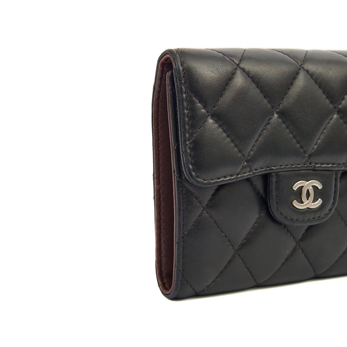 Chanel Wallet Flap Wallet in Black, Lambskin Leather — Lifestyle View