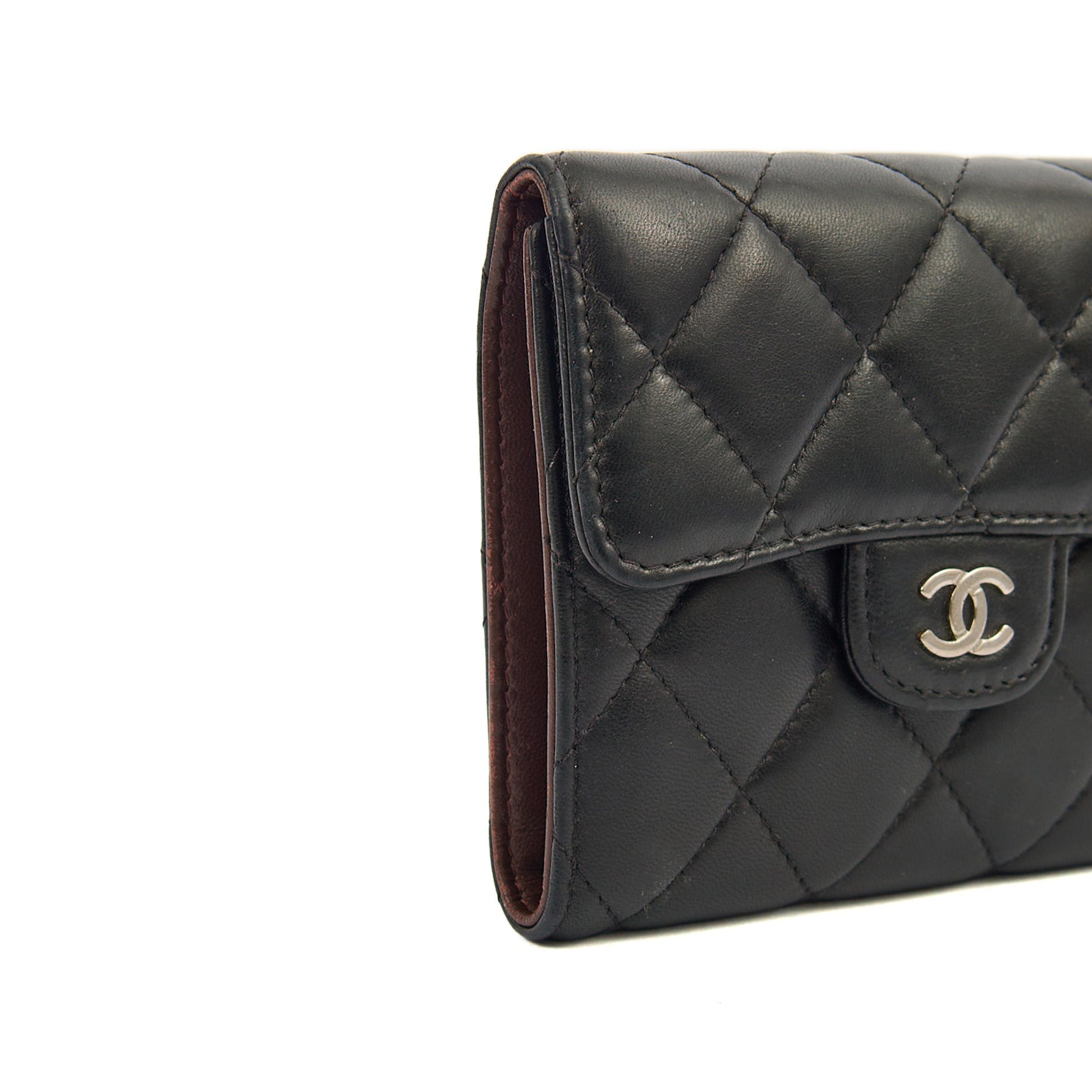 Chanel Wallet Flap Wallet in Black, Lambskin Leather — Lifestyle View