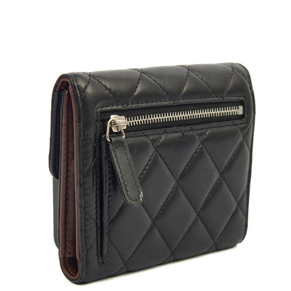 Chanel Wallet Flap Wallet in Black, Lambskin Leather — Back View