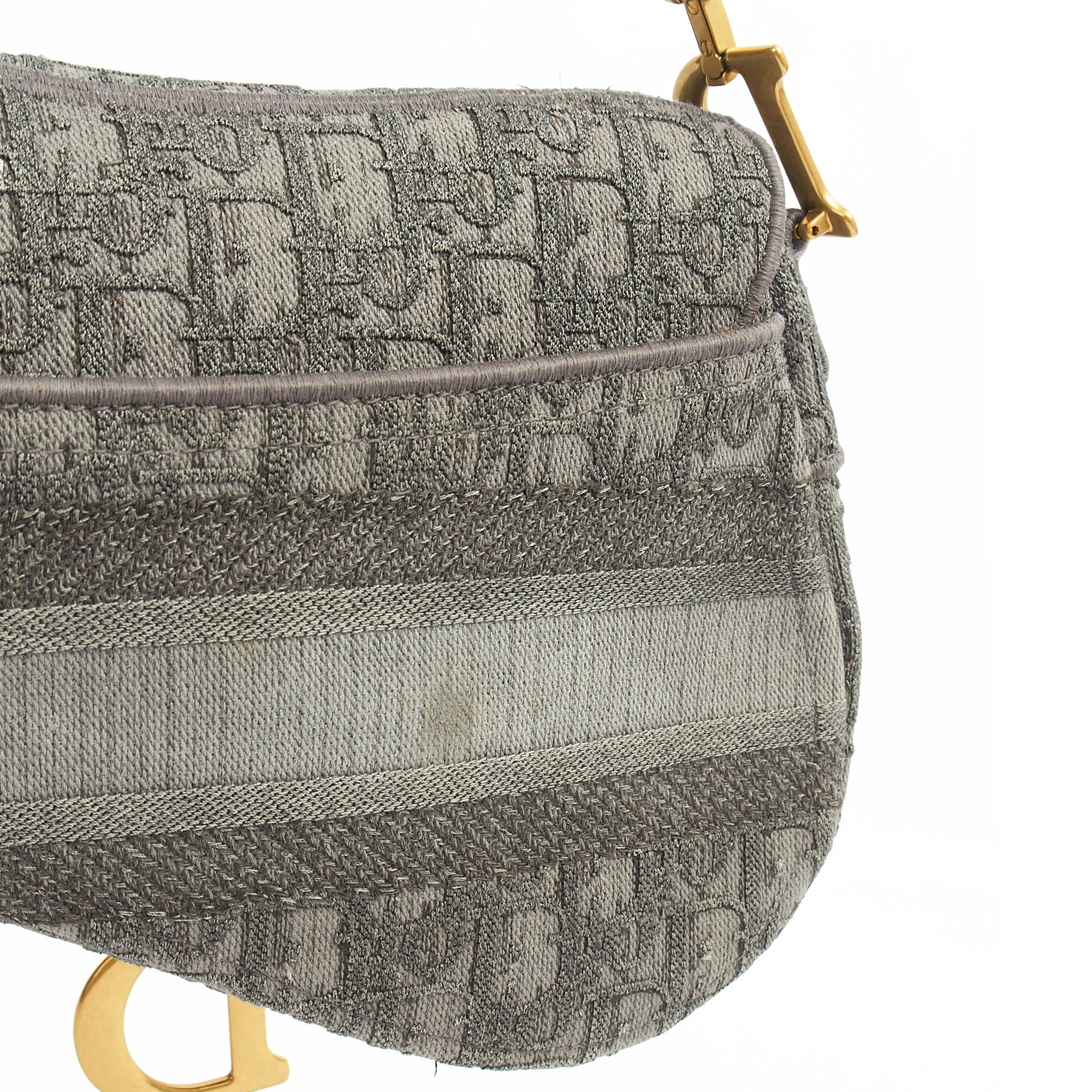 Christian Dior Cross Body Saddle Bag in Blue, Dior Oblique Embroidery — Alternate View 7