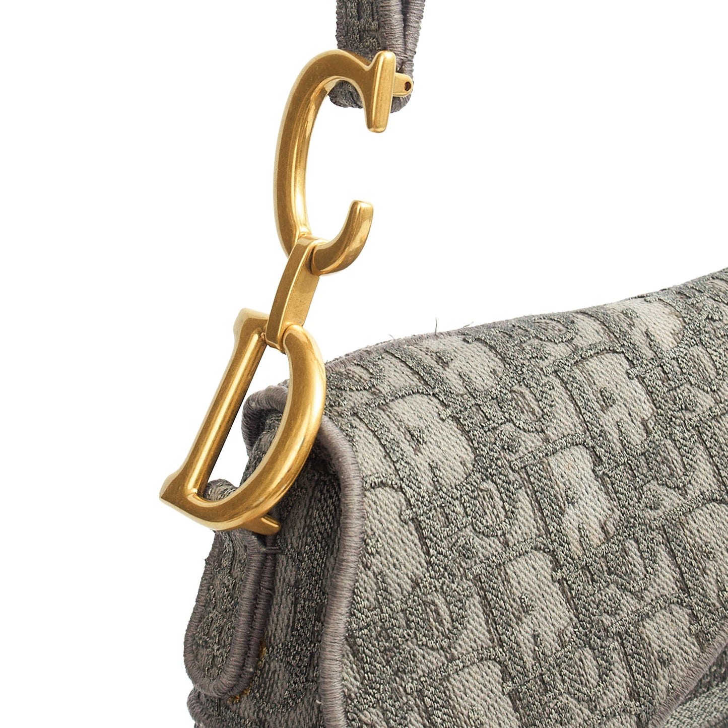 Christian Dior Cross Body Saddle Bag in Blue, Dior Oblique Embroidery — Alternate View 14