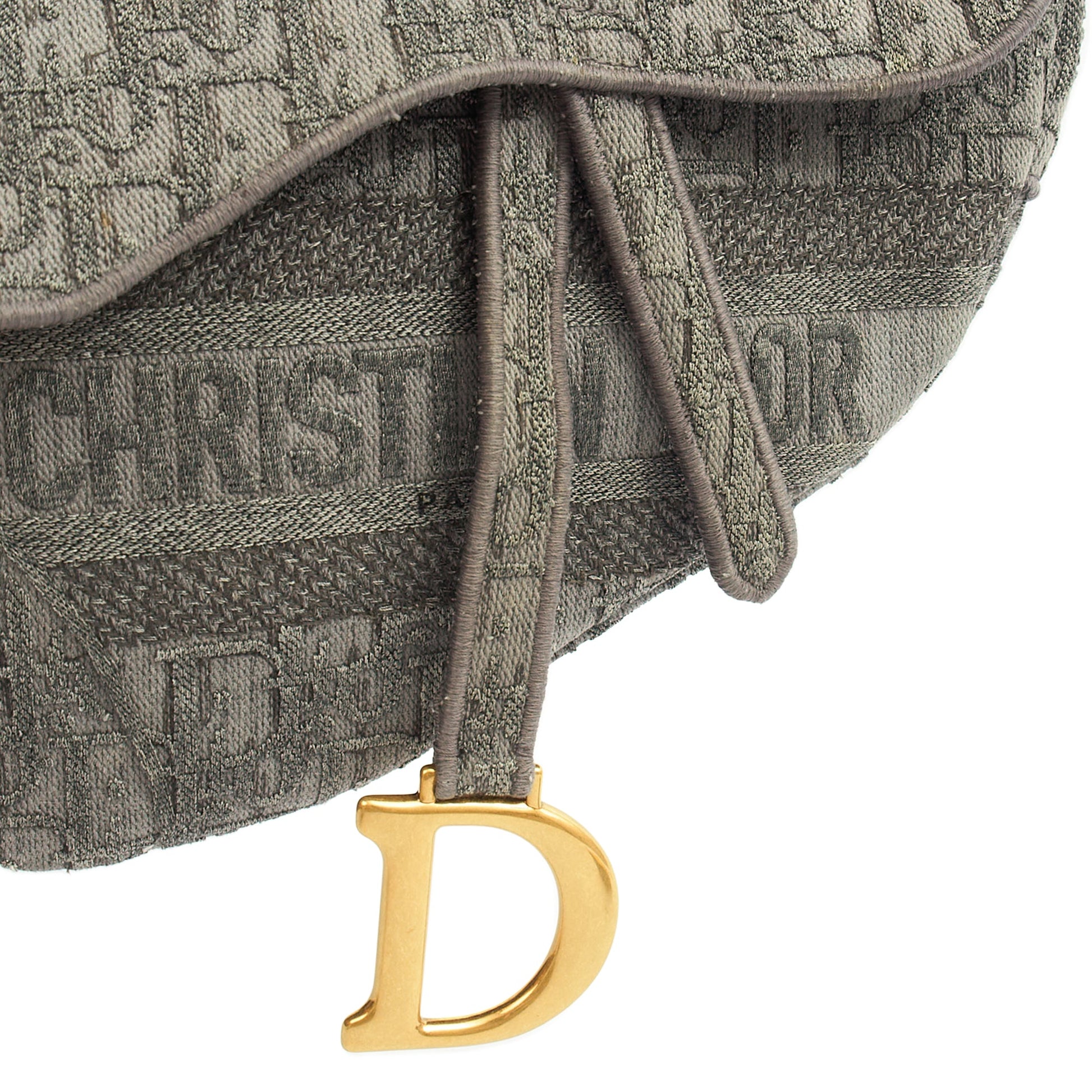 Christian Dior Cross Body Saddle Bag in Blue, Dior Oblique Embroidery — Top View