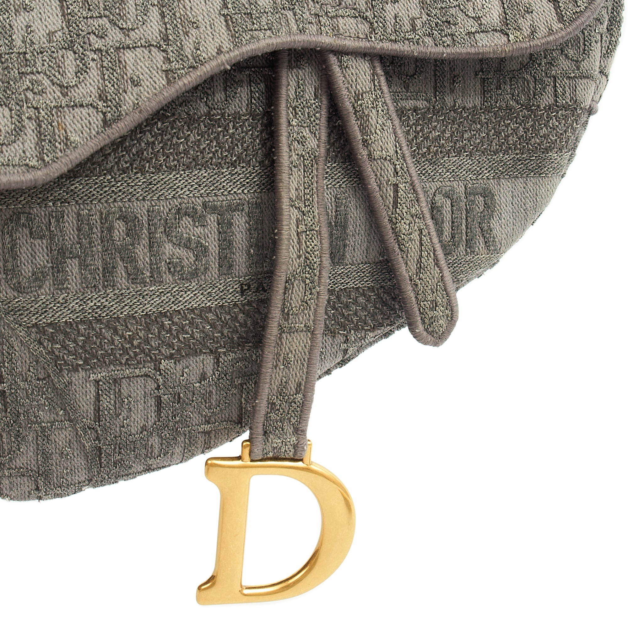 Christian Dior Cross Body Saddle Bag in Blue, Dior Oblique Embroidery — Top View