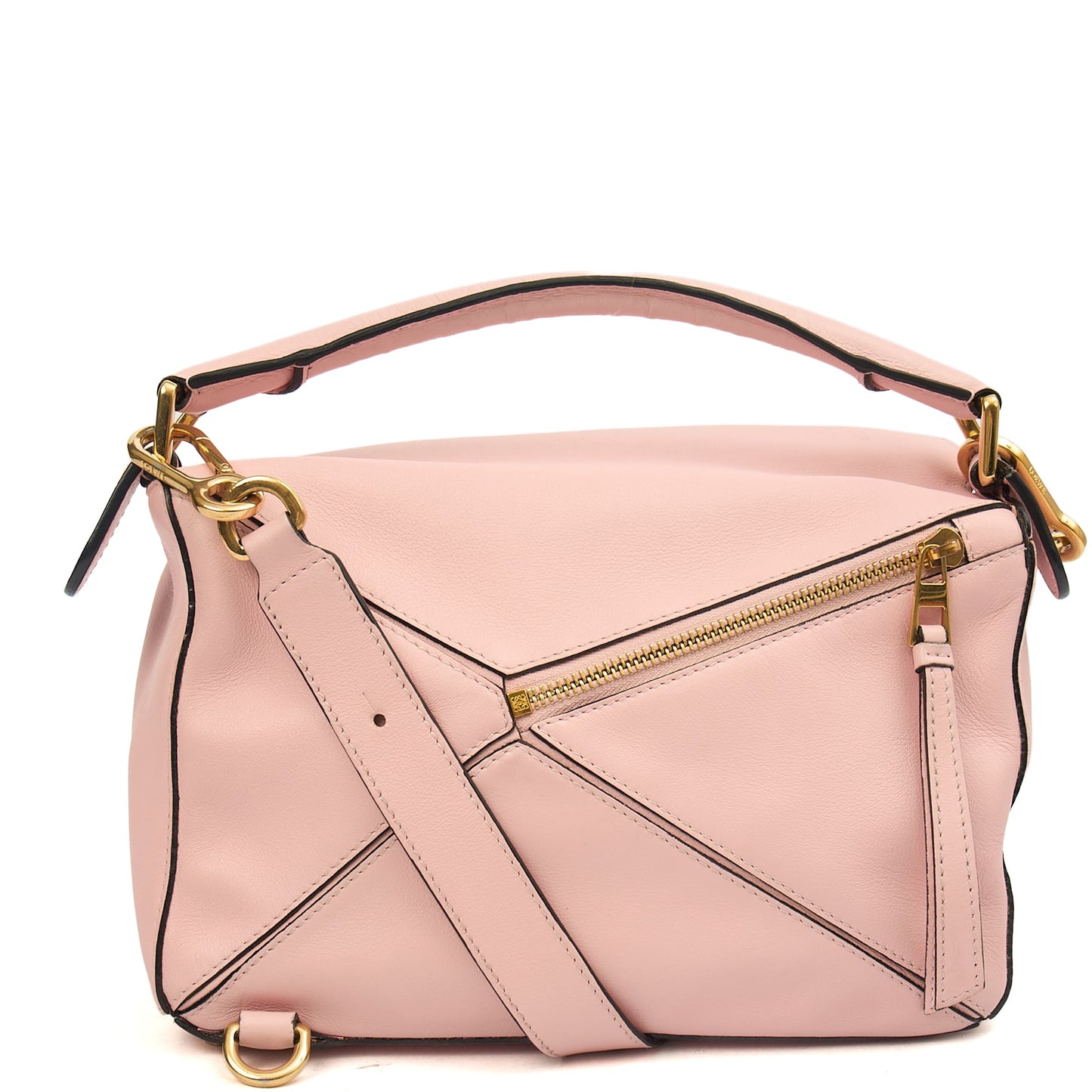 Loewe Cross Body Puzzle - Medium in Icy Pink, Leather — Back View