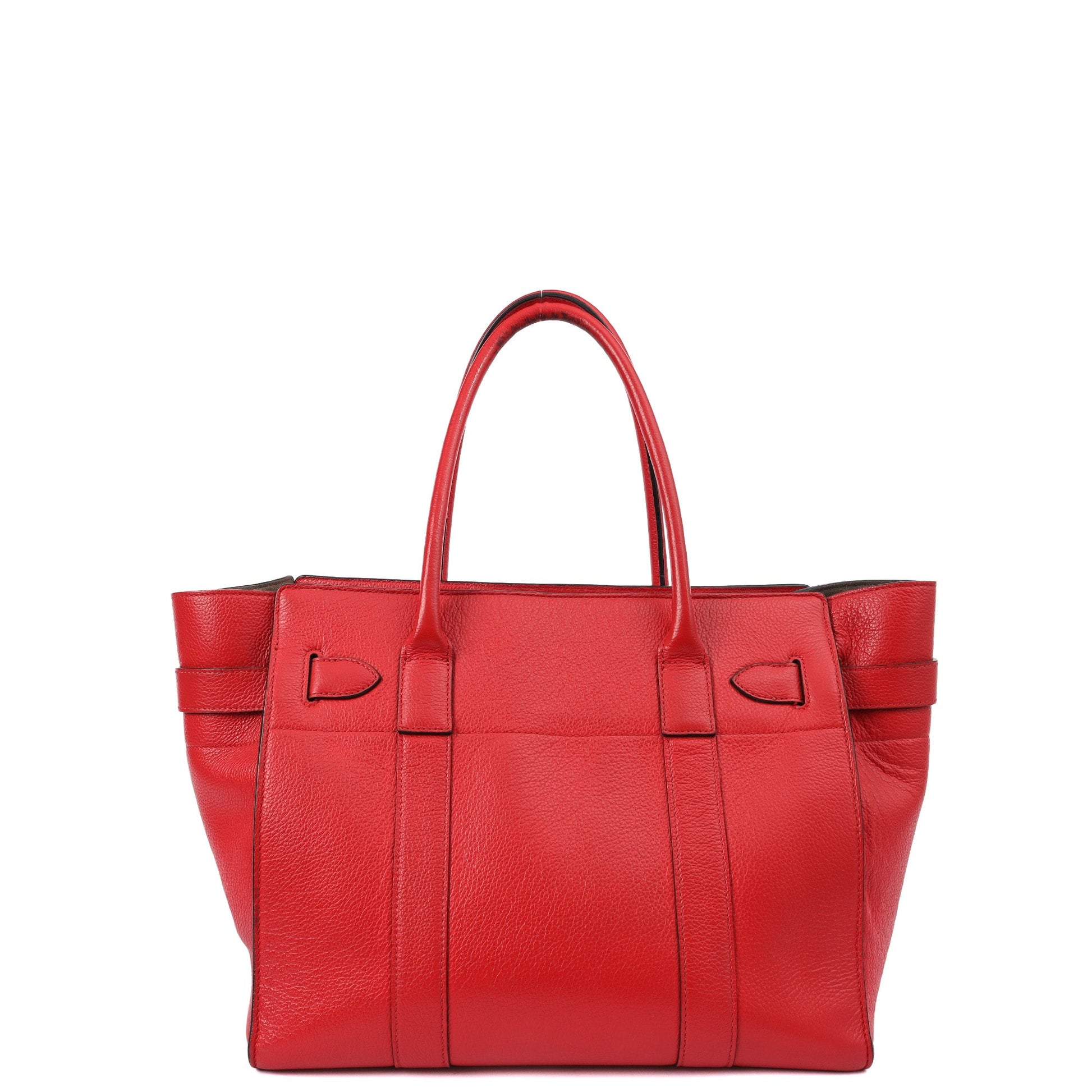 Mulberry Tote Zipped Bayswater in Red, Calfskin Leather — Back View