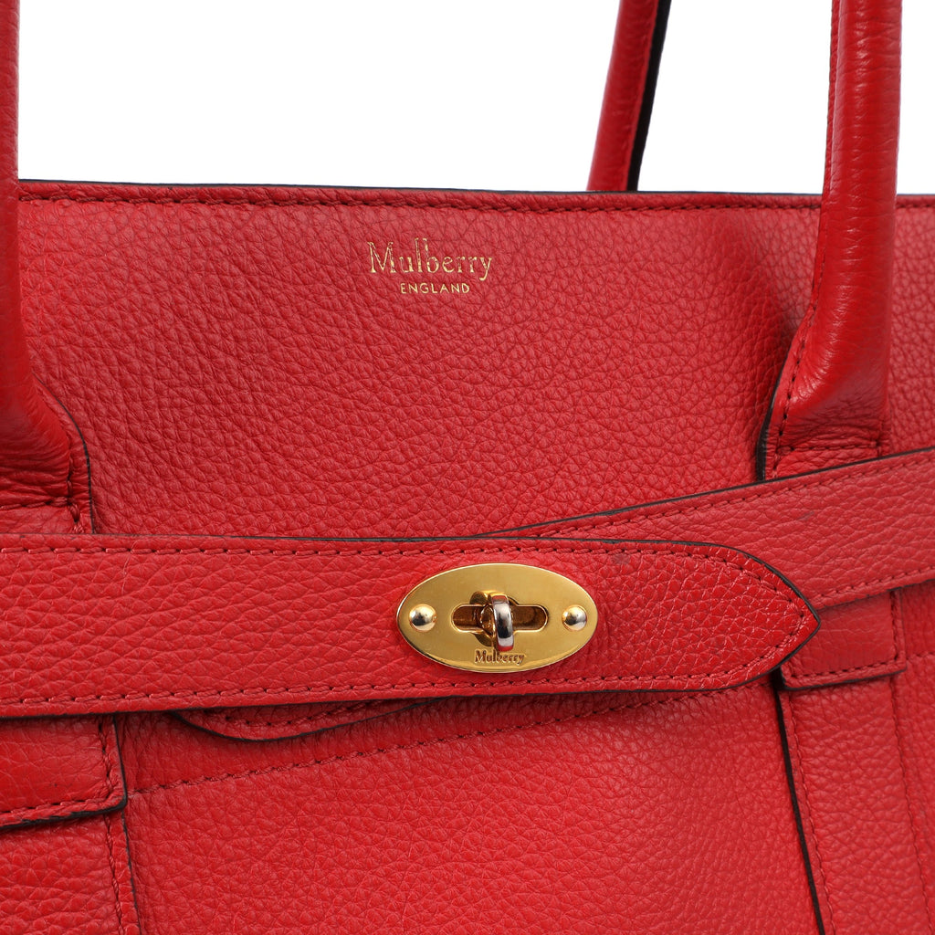 Mulberry Tote Zipped Bayswater in Red, Calfskin Leather — Lifestyle View