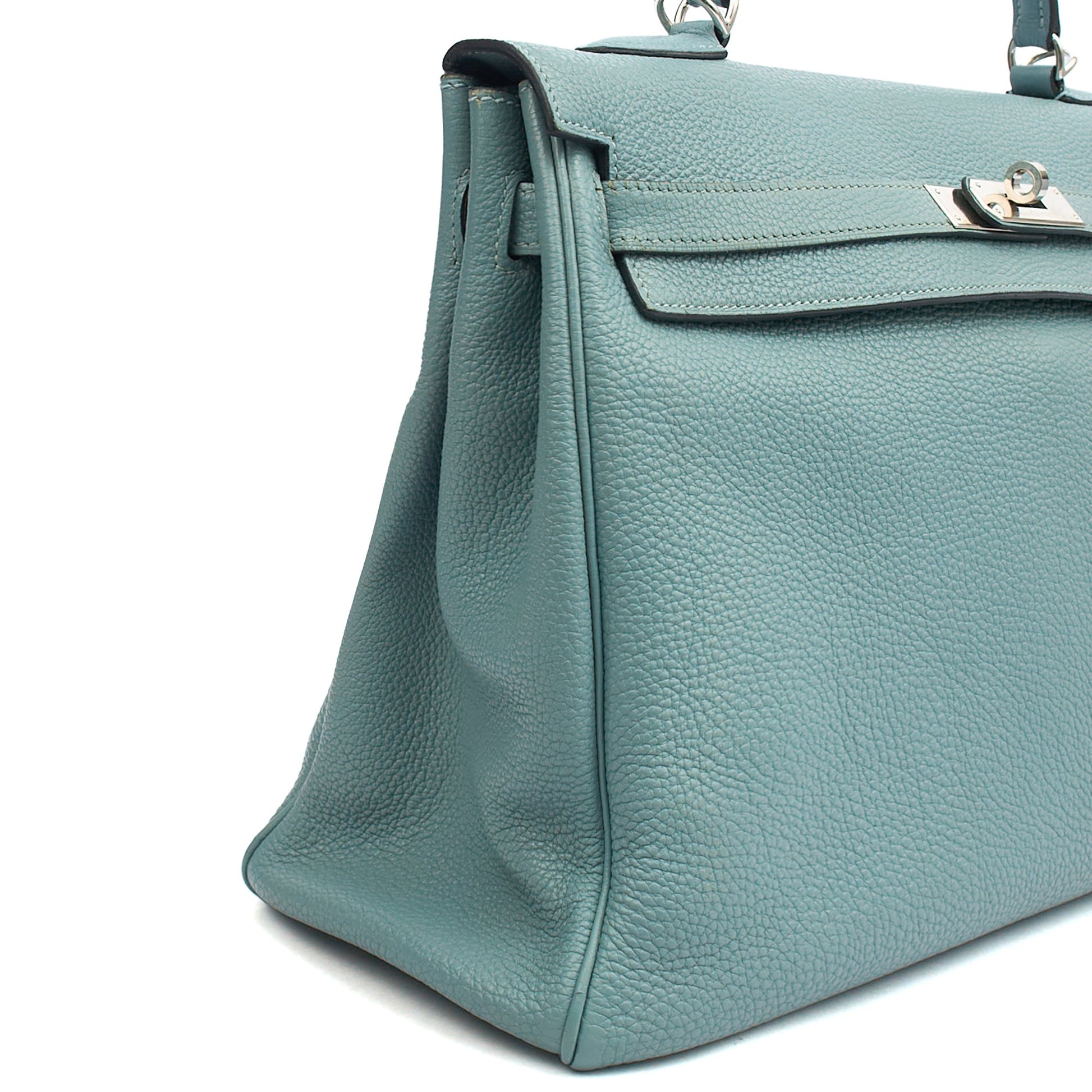 Hermes Tote Kelly 35 in Bleu Jean, Togo Leather — Alternate View 9