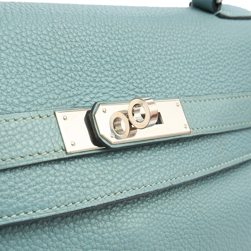 Hermes Tote Kelly 35 in Bleu Jean, Togo Leather — Alternate View 8