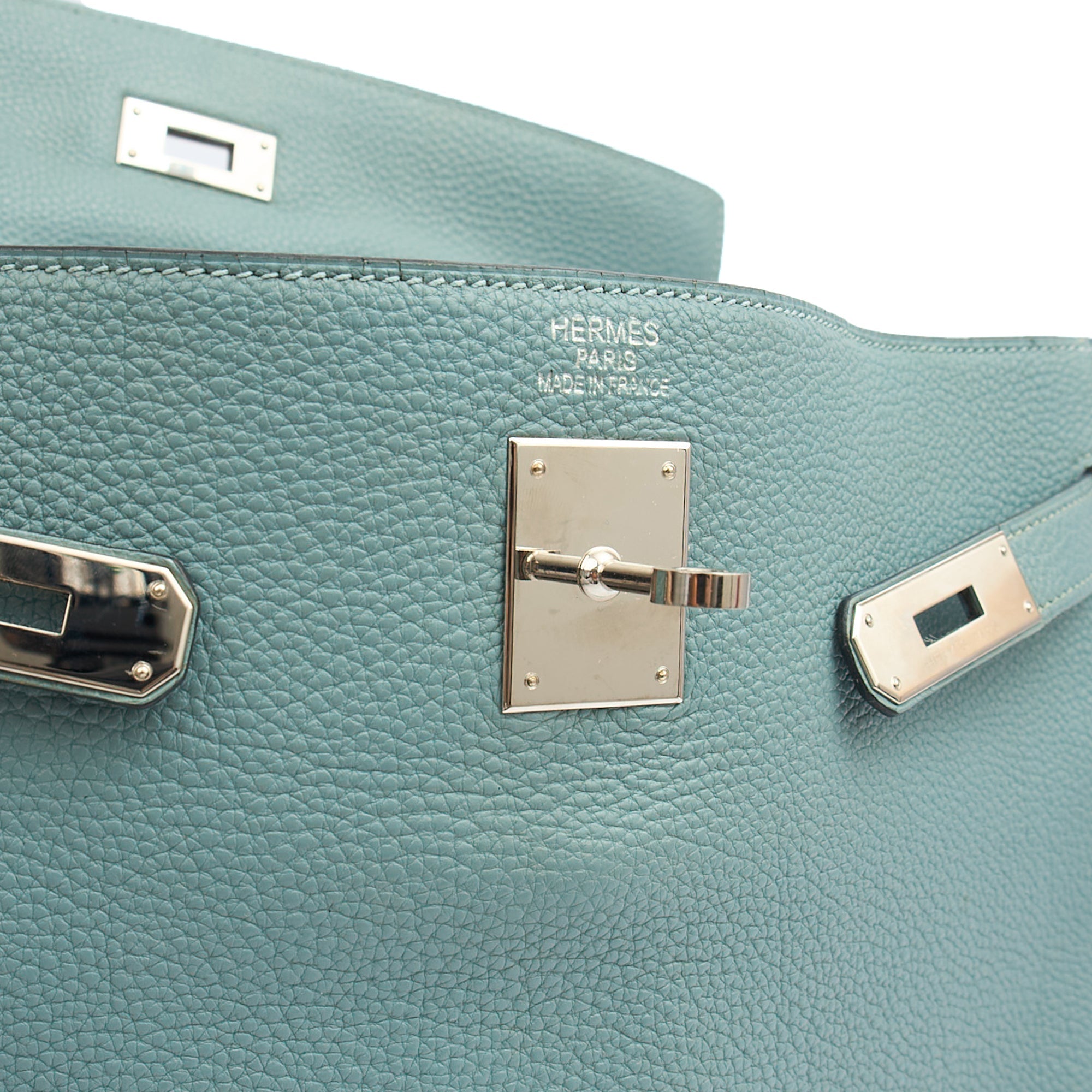 Hermes Tote Kelly 35 in Bleu Jean, Togo Leather — Alternate View 12