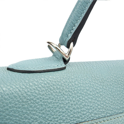 Hermes Tote Kelly 35 in Bleu Jean, Togo Leather — Alternate View 10
