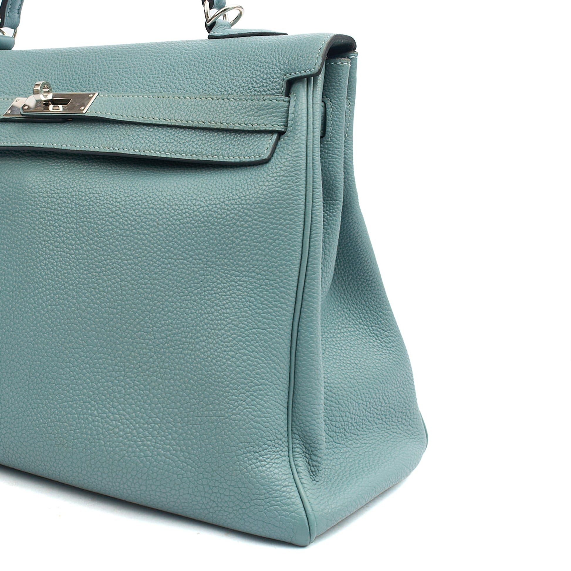 Hermes Tote Kelly 35 in Bleu Jean, Togo Leather — Alternate View 7