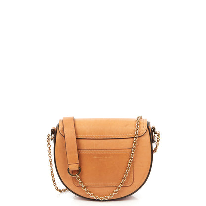 Aspinal of London Shoulder Bag Letterbox Saddle Bag in Brown, Leather — Top View