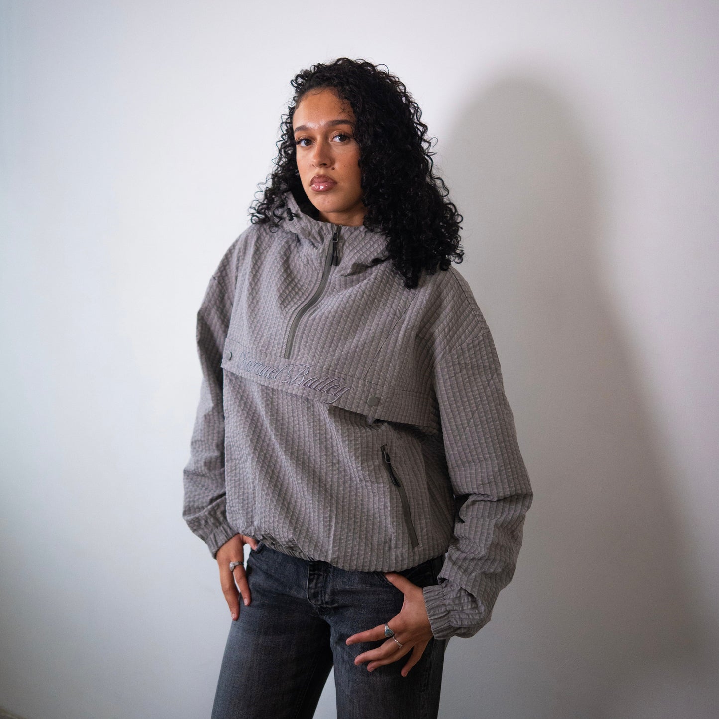 Samuel Bailey Signature Grid Jacket — S — Top View