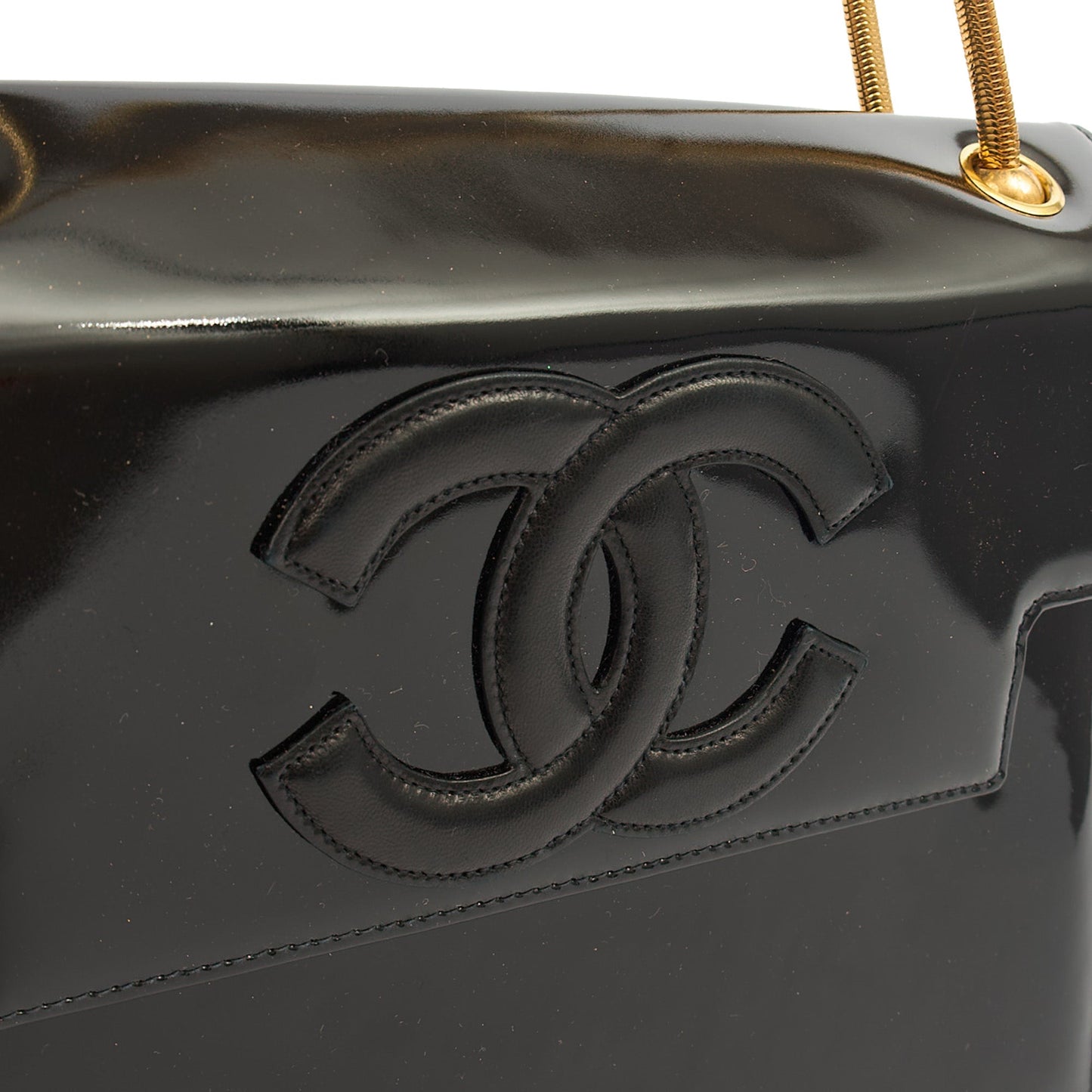 Chanel Shoulder Bag Vintage Flap Bag  in Black, Patent Leather — Alternate View 24