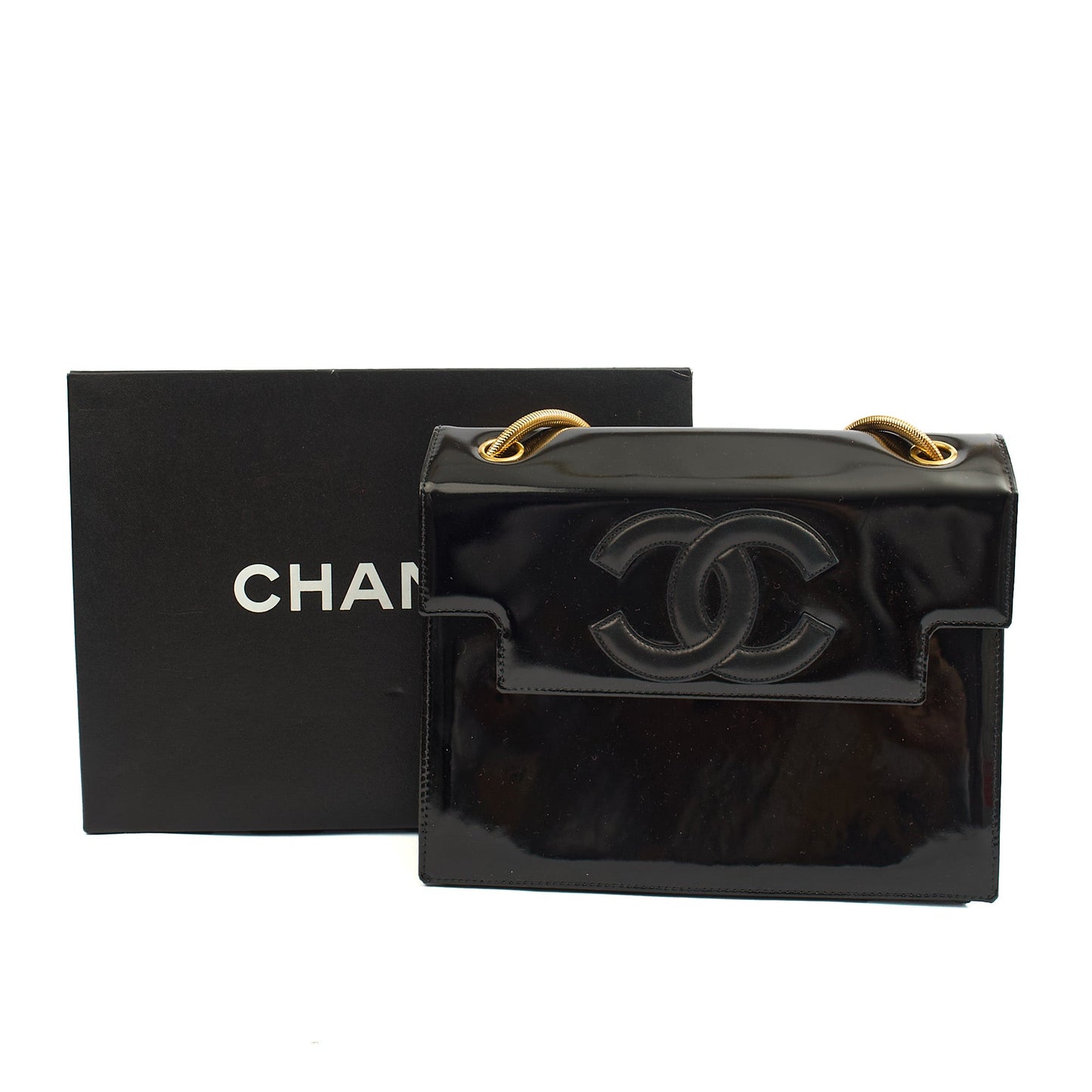 Chanel Shoulder Bag Vintage Flap Bag  in Black, Patent Leather — Alternate View 14