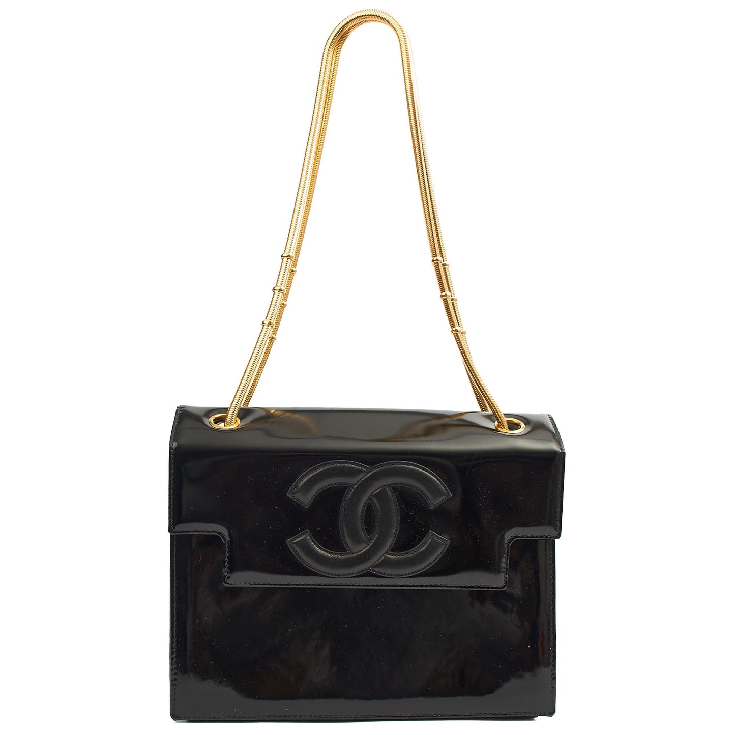 Chanel Shoulder Bag Vintage Flap Bag  in Black, Patent Leather — Alternate View 9