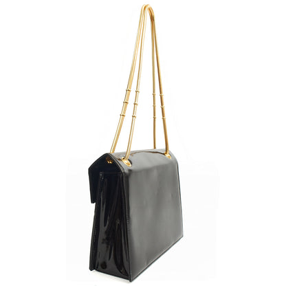 Chanel Shoulder Bag Vintage Flap Bag  in Black, Patent Leather — Alternate View 10