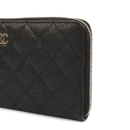 Chanel Purse Zip Wallet in Black, Caviar Leather — Alternate View 8