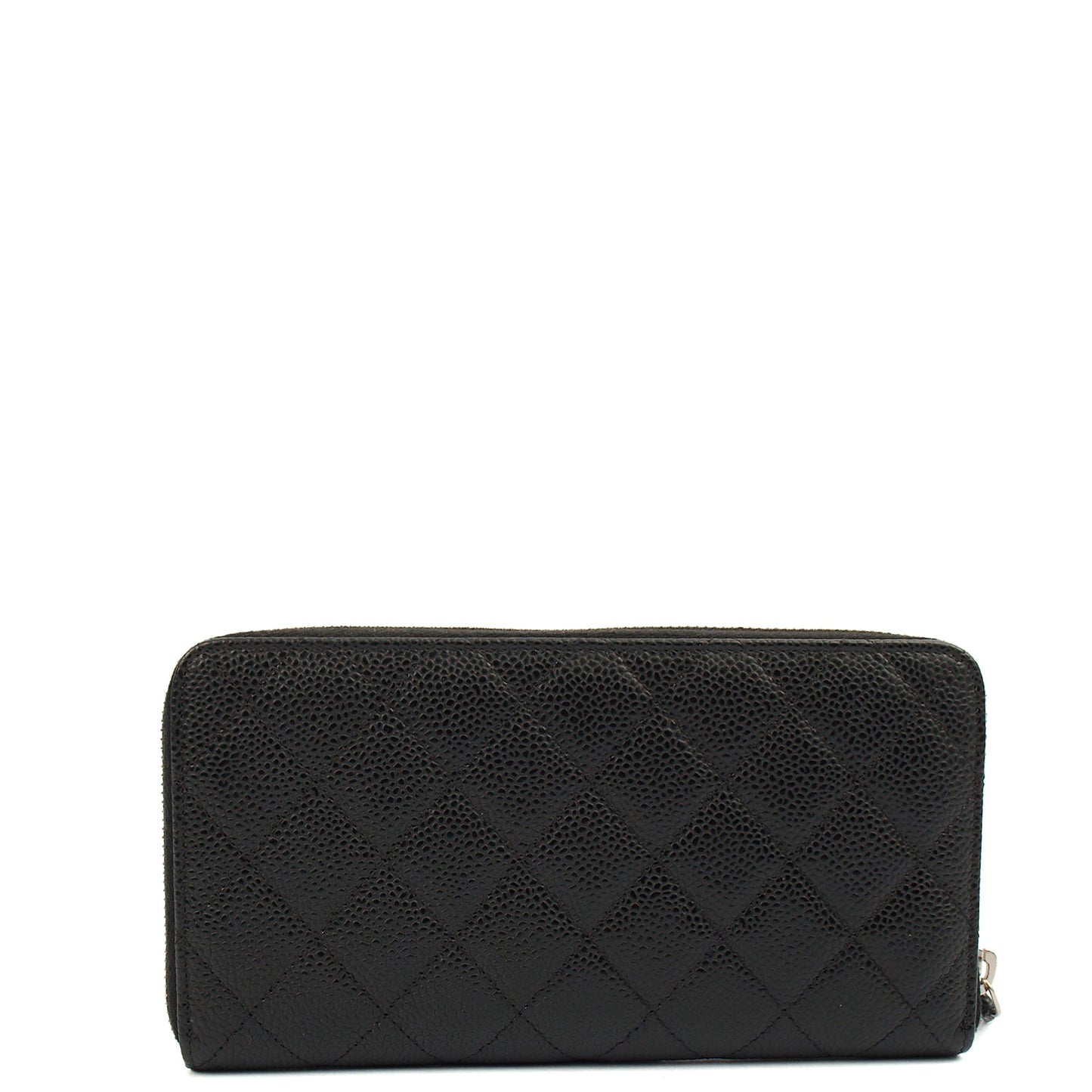 Chanel Purse Zip Wallet in Black, Caviar Leather — Top View