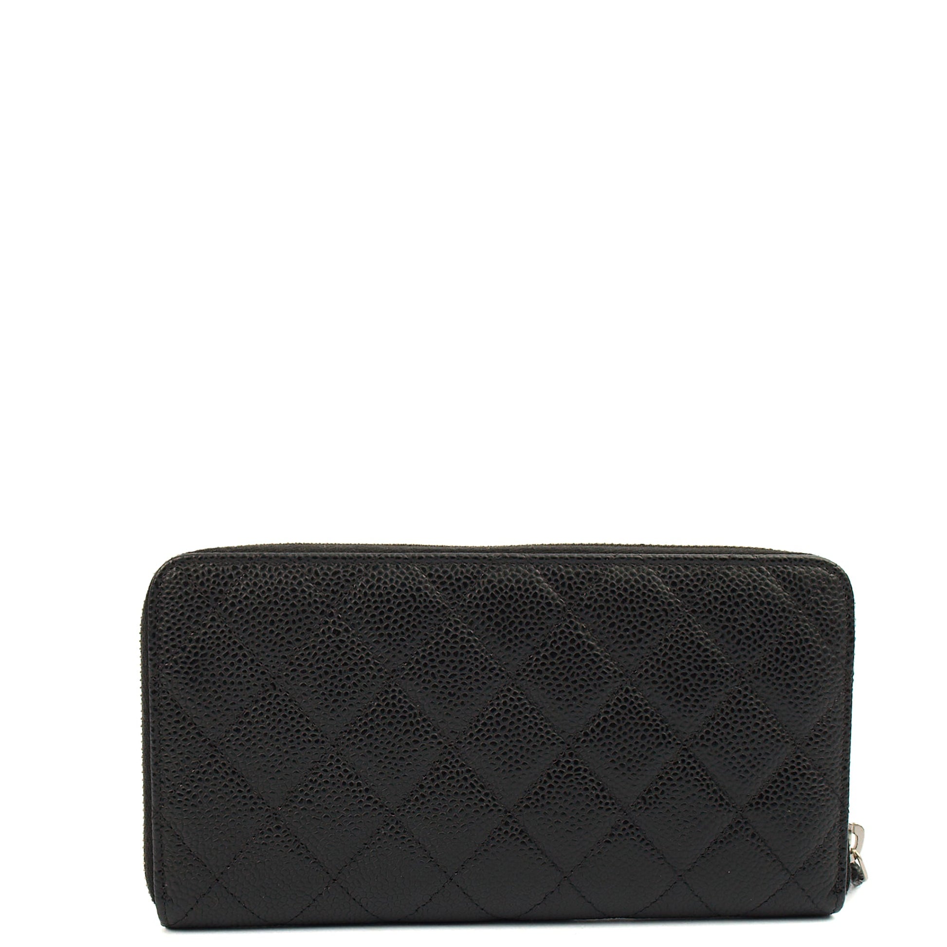 Chanel Purse Zip Wallet in Black, Caviar Leather — Top View