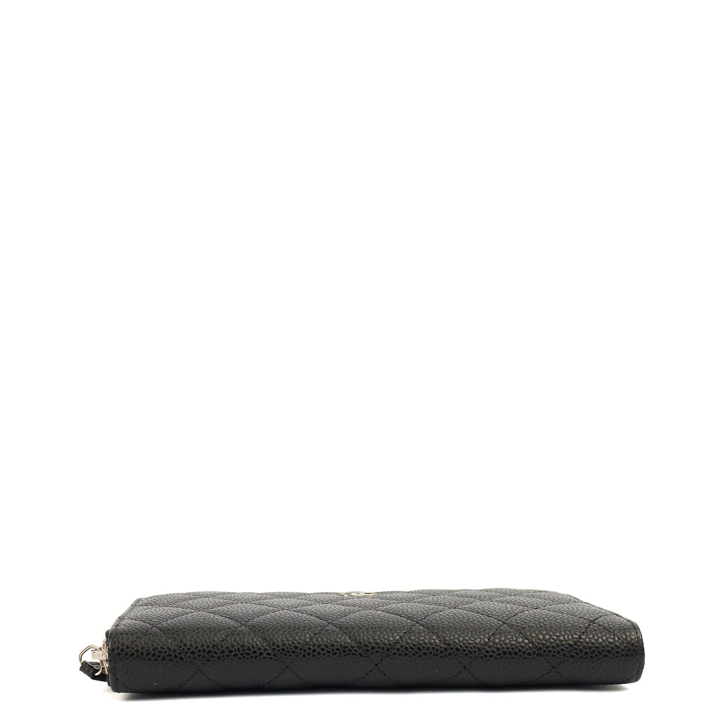 Chanel Purse Zip Wallet in Black, Caviar Leather — Detail View
