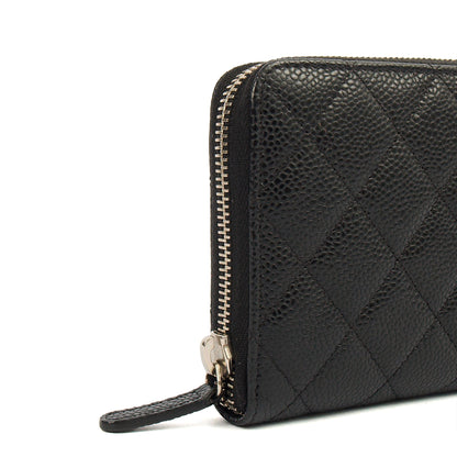 Chanel Purse Zip Wallet in Black, Caviar Leather — Lifestyle View