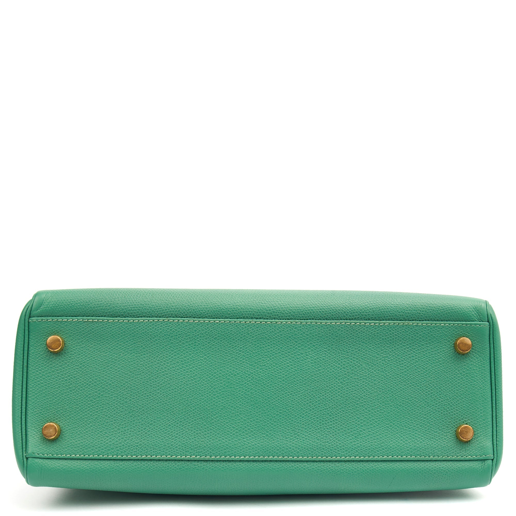 Hermes Top Handle Kelly 28 in Vert Vertigo, Courchevel Leather — Alternate View 28