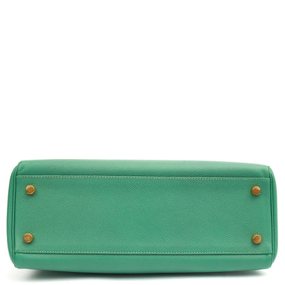Hermes Top Handle Kelly 28 in Vert Vertigo, Courchevel Leather — Alternate View 28