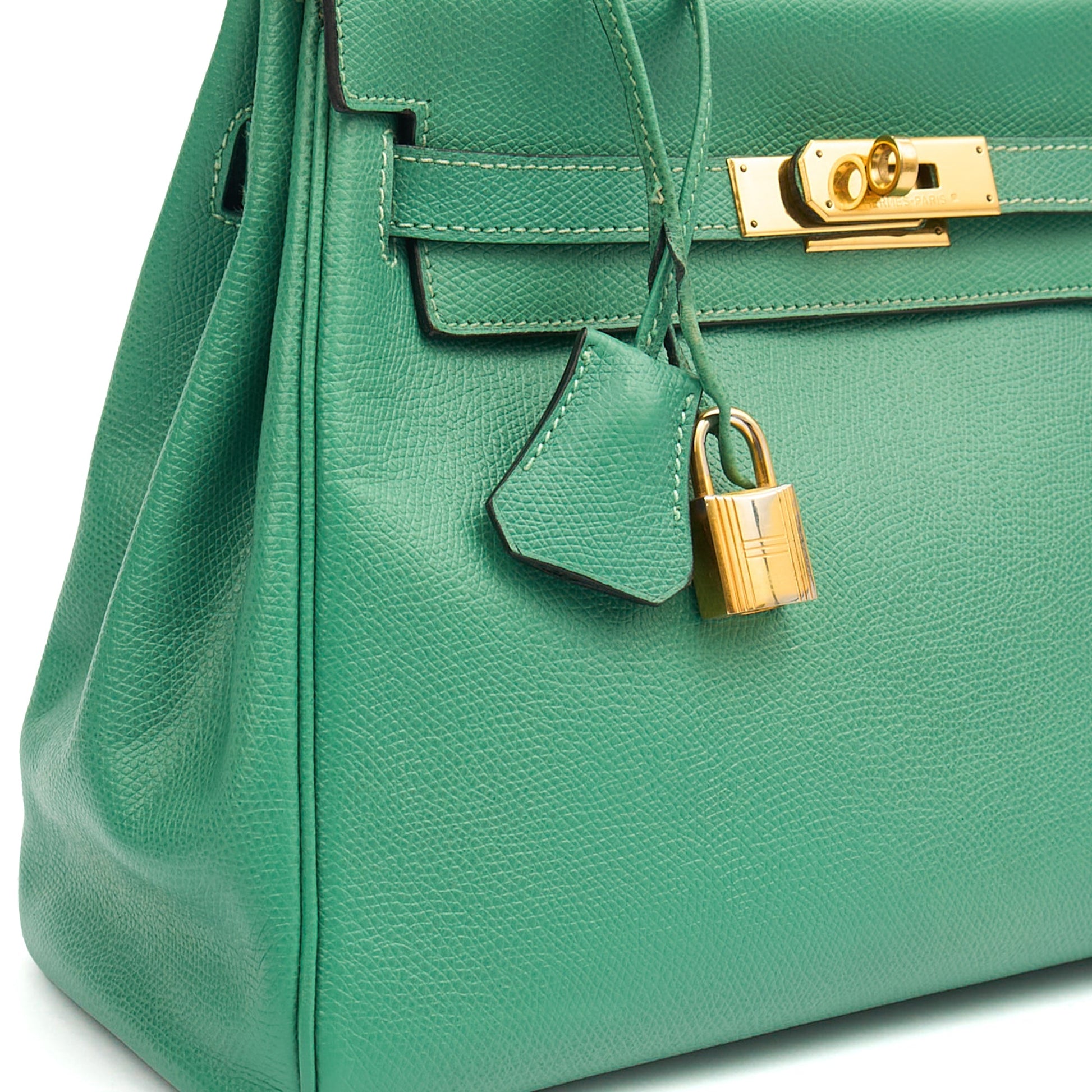 Hermes Top Handle Kelly 28 in Vert Vertigo, Courchevel Leather — Alternate View 19