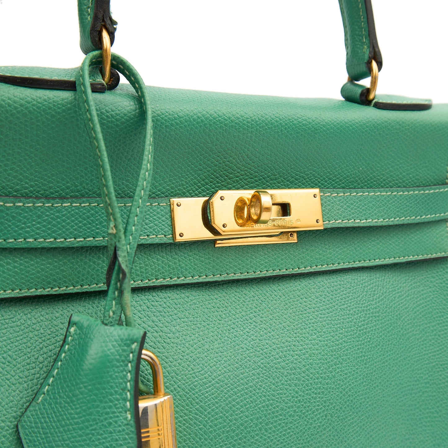 Hermes Top Handle Kelly 28 in Vert Vertigo, Courchevel Leather — Lifestyle View