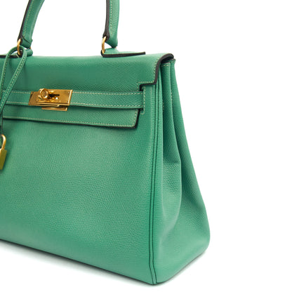 Hermes Top Handle Kelly 28 in Vert Vertigo, Courchevel Leather — Alternate View 29