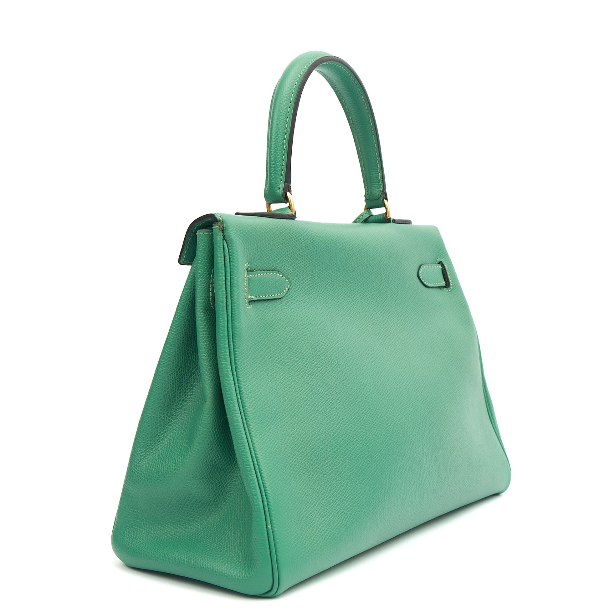 Hermes Top Handle Kelly 28 in Vert Vertigo, Courchevel Leather — Alternate View 26