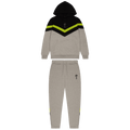 Trapstar V Stripe Hoodie Tracksuit-Grey/Lime/Black — XXS — Front View