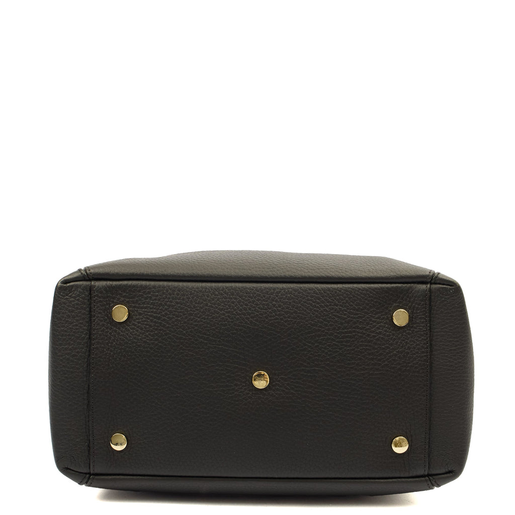 Aspinal of London Tote London Tote - Midi in Black, Leather — Top View